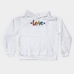 Rainbow Love Hearts Kids Hoodie